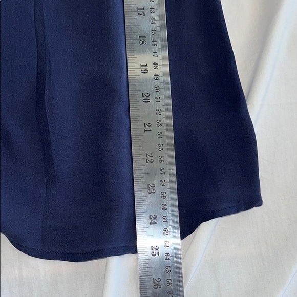 Joie Dark Blue Ruffle Blouse Silk - Picture 6 of 7